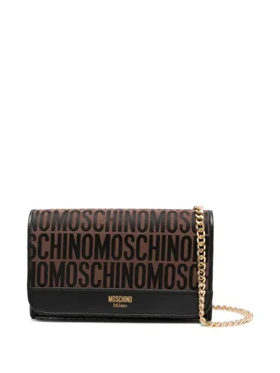 Moschino Logo-jacquard Wallet In Black