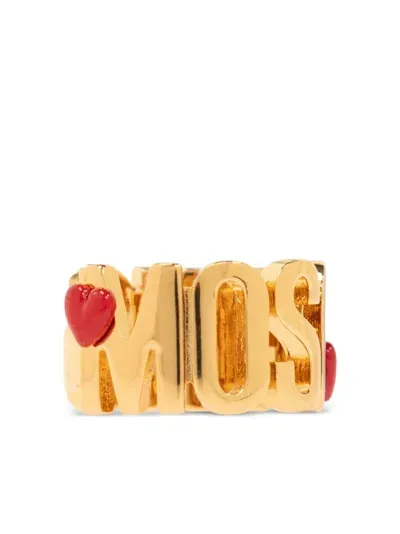 Moschino Logo-lettering Brass Ring In 金色