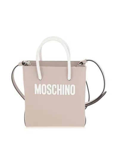 Moschino Logo Lettering Mini Tote Bag In Grey