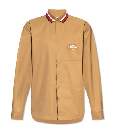 Moschino Logo Patch Long In Brown