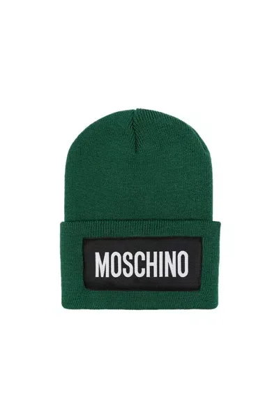 Moschino Logo Patch Ribbed In Green