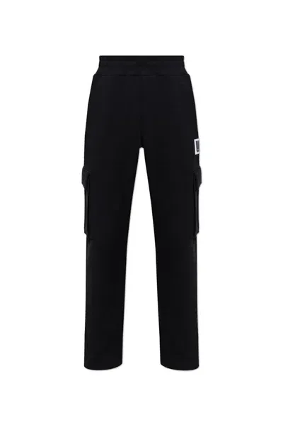 Moschino Logo Patch Sweatpants In Black