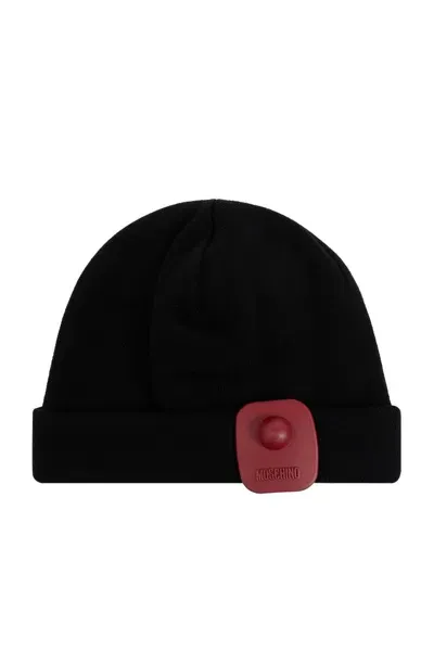 Moschino Logo Plaque Hat In Black