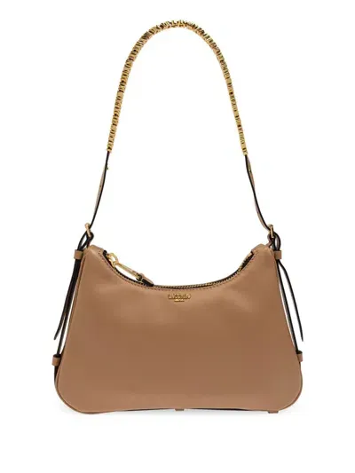 Moschino Logo-plaque Shoulder Bag In Brown