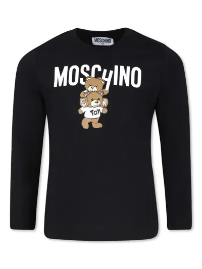 Moschino Kids' Logo-print Cotton Sweatshirt In Black