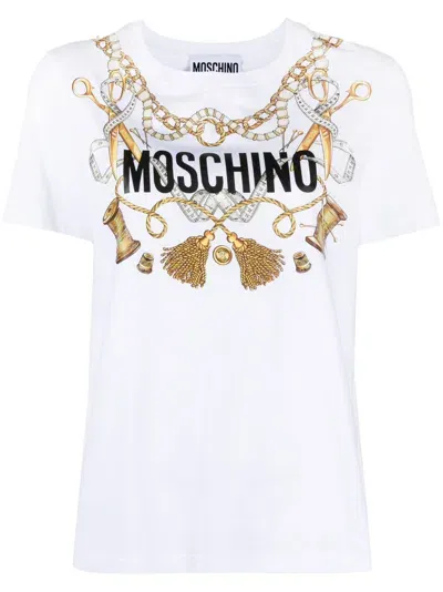 Moschino Logo-print Short-sleeved T-shirt In White