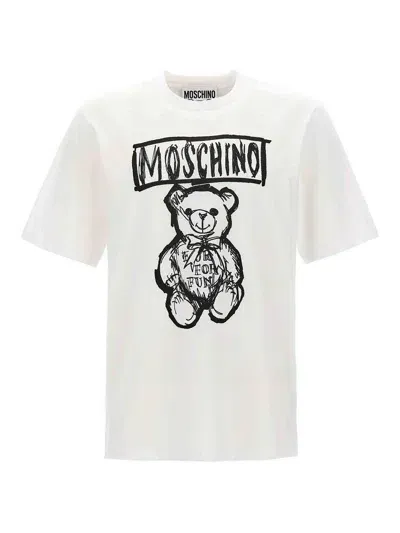 Moschino Logo Print T-shirt In White