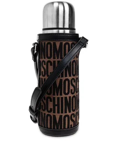 Moschino Logo-print Thermos In Brown