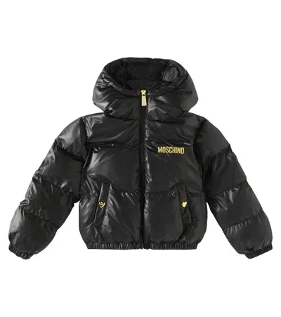 Moschino Kids' Logo Puffer Jacket In Black