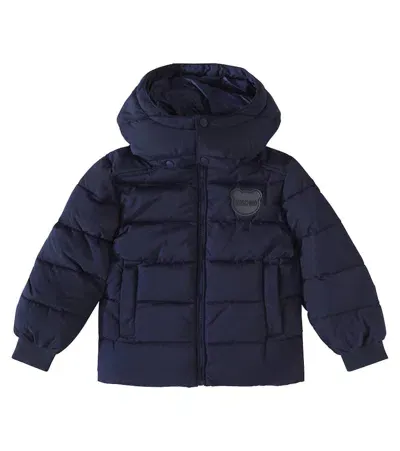 Moschino Kids' Logo Puffer Jacket In Blue