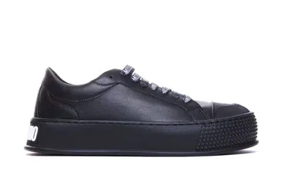 Moschino Logo Sneakers In Black