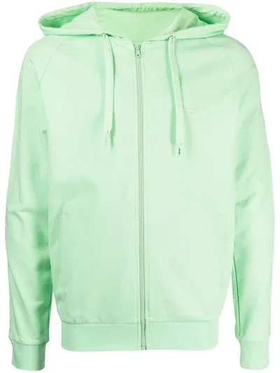 Moschino Long-sleeve Zip-up Hoodie In Green