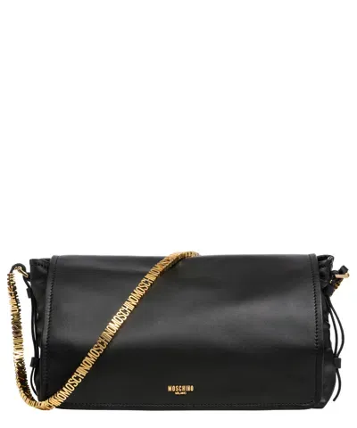 Moschino Mini Lettering Shoulder Bag In Black