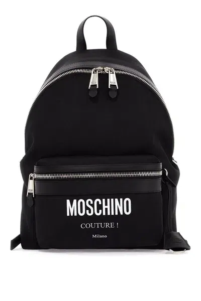 Moschino Nylon Backpack For Everyday In Black