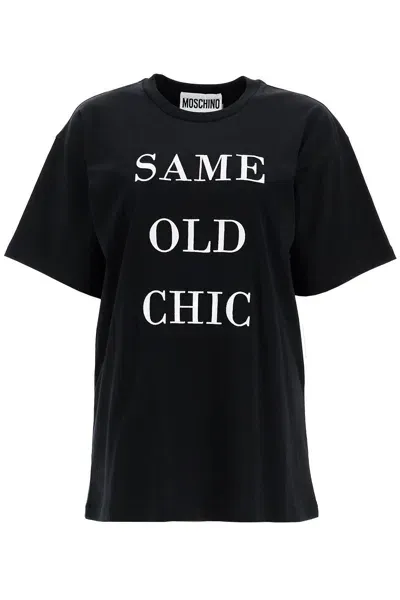 Moschino Oversized T-shirt With Same Old In Black