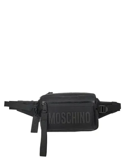 Moschino Pouch With Lettering Logo In Black