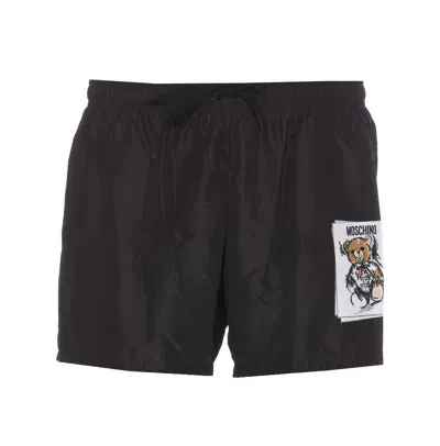 Moschino Teddy Bear-print Swim Shorts In Black