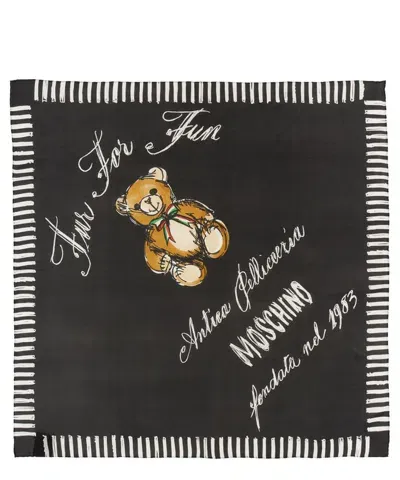 Moschino Silk Foulard In Black