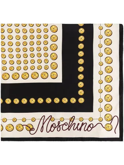 Moschino Silk Scarf In White