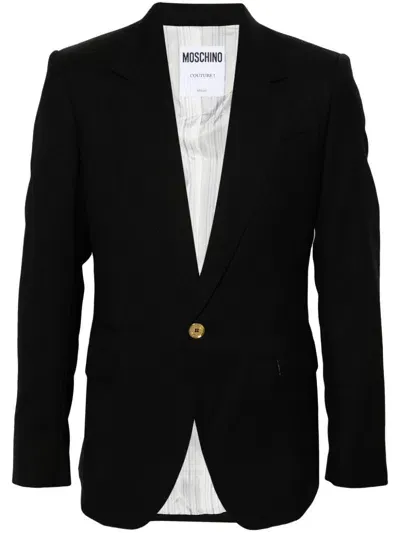 Moschino Single-breasted Blazer In Black