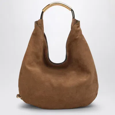 Moschino Slouchy Marorne Shoulder Bag In Suede