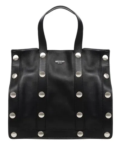 Moschino Snap Buttoms Tote Bag In Black