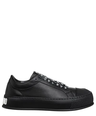 Pre-owned Moschino Sneaker Herren Mb15954g1lg3800a Black Schwarz Logo Schuhe Laufschuhe