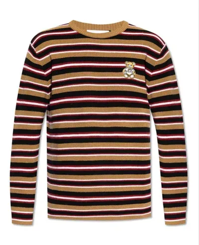 Moschino Striped Crewneck Jumper In Multi