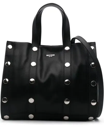 Moschino Studded Tote Bag In Schwarz