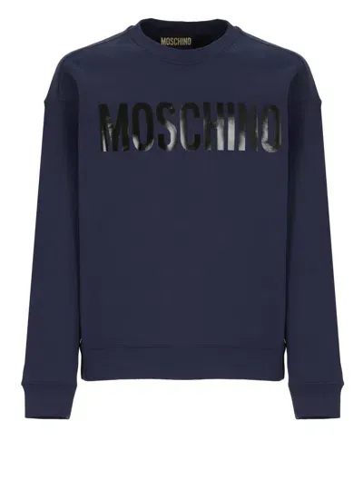 Moschino Sweatshirt With Logo In Blue