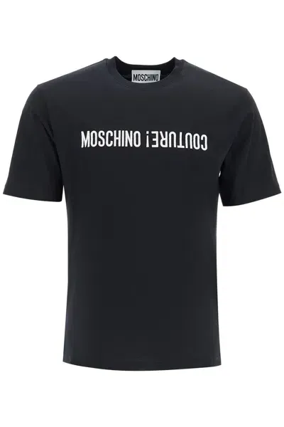 Moschino T Shirt Con Ricamo Lettering In Black