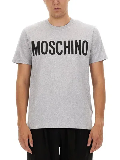 Moschino T-shirt With Logo In Grey