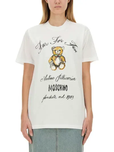 Moschino T-shirt With Logo In White