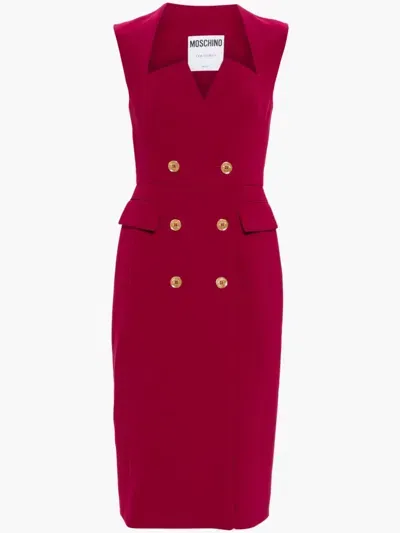 Moschino Tailored Midi Dress In Red