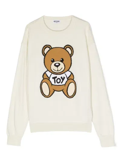 Moschino Teddy Bear Long-sleeve Jumper In Nude