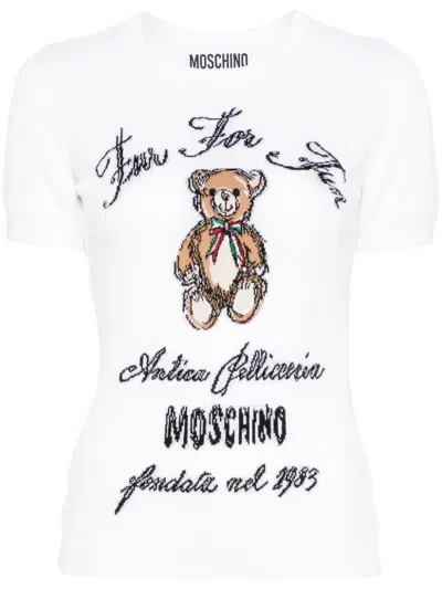 Moschino Teddy Bear-motif Sweater In White