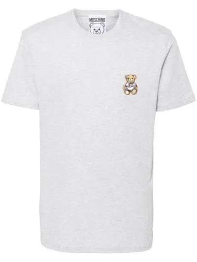 Moschino Teddy Bear-patch T-shirt In Grey