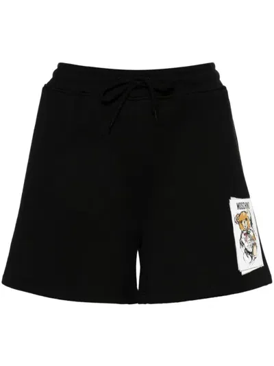 Moschino Teddy Bear-print Shorts In Black