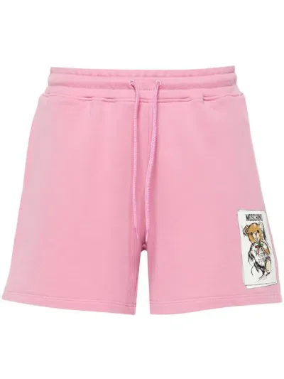 Moschino Teddy Bear-print Shorts In Pink