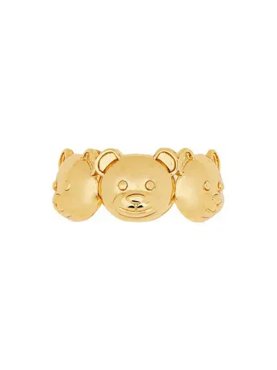 Moschino Teddy Bear Ring In Gold