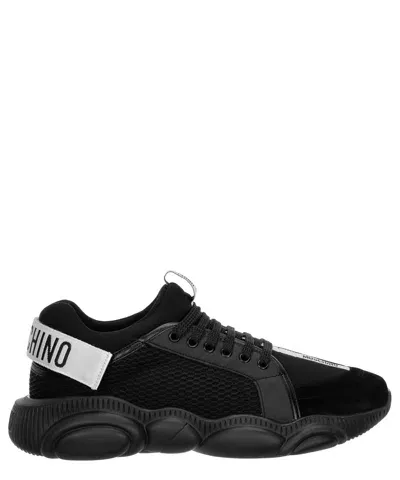 Moschino Teddy Bear Sneakers In Black