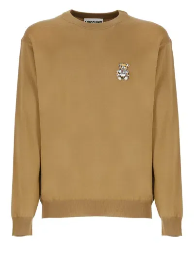 Moschino Teddy Bear Sweater In Brown