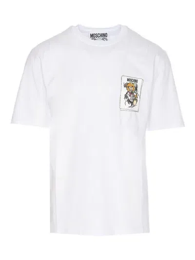 Moschino Teddy Bear T-shirt In Blanco