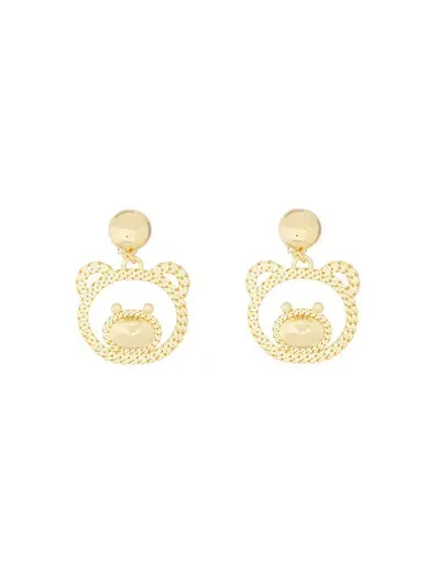 Moschino Teddy Chain Earrings In Gold