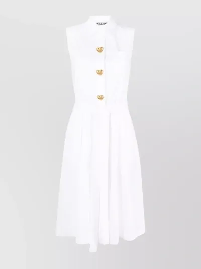 Moschino Sleeveless Cotton Shirtdress In White