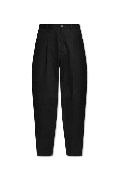 Moschino Wide Leg Pleated Trousers In Black