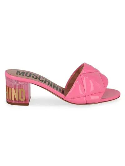 Moschino Pink Quilted Mules