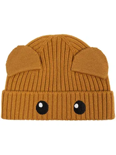 Moschino Wool Beanie In Brown