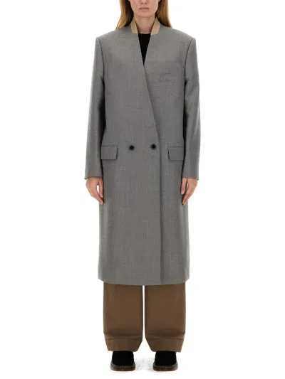 Moschino Wool Coat In Grey