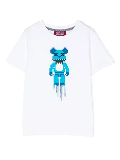 Mostly Heard Rarely Seen 8-bit Kids' Mini Blue Bear T-shirt In White